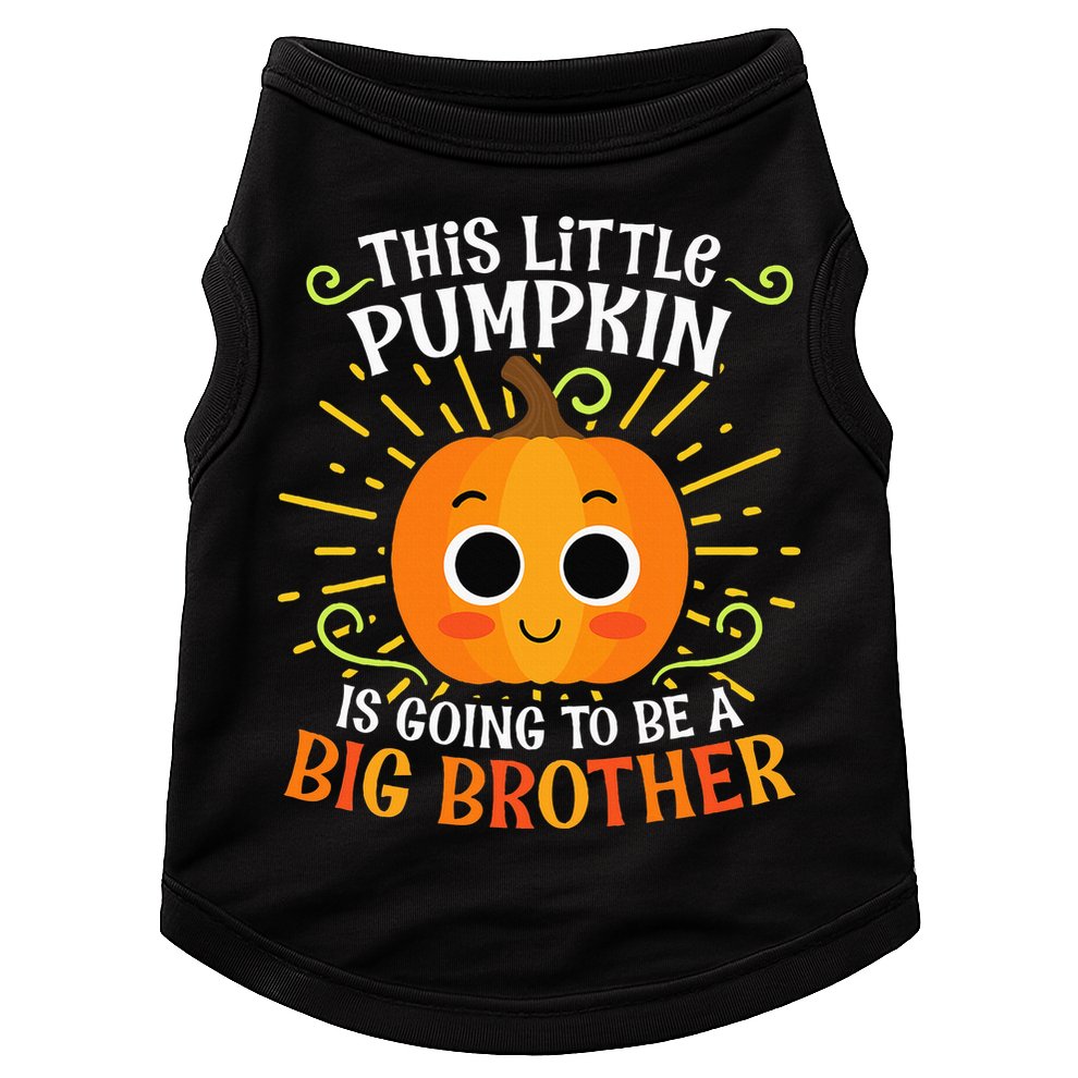 Big Brother Cute Thanksgiving Pumpkin Pregnancy Announcement Doggie Tank