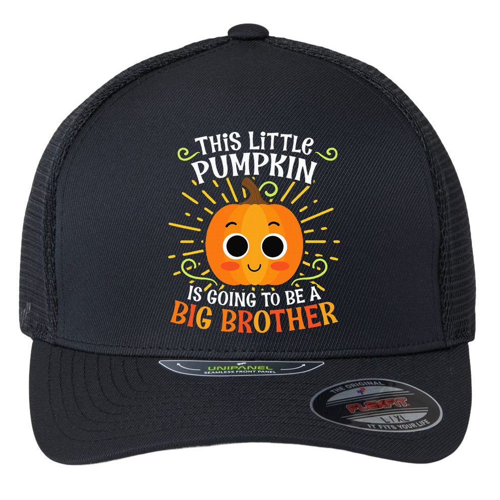 Big Brother Cute Thanksgiving Pumpkin Pregnancy Announcement Flexfit Unipanel Trucker Cap