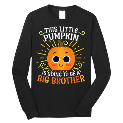 Big Brother Cute Thanksgiving Pumpkin Pregnancy Announcement Long Sleeve Shirt