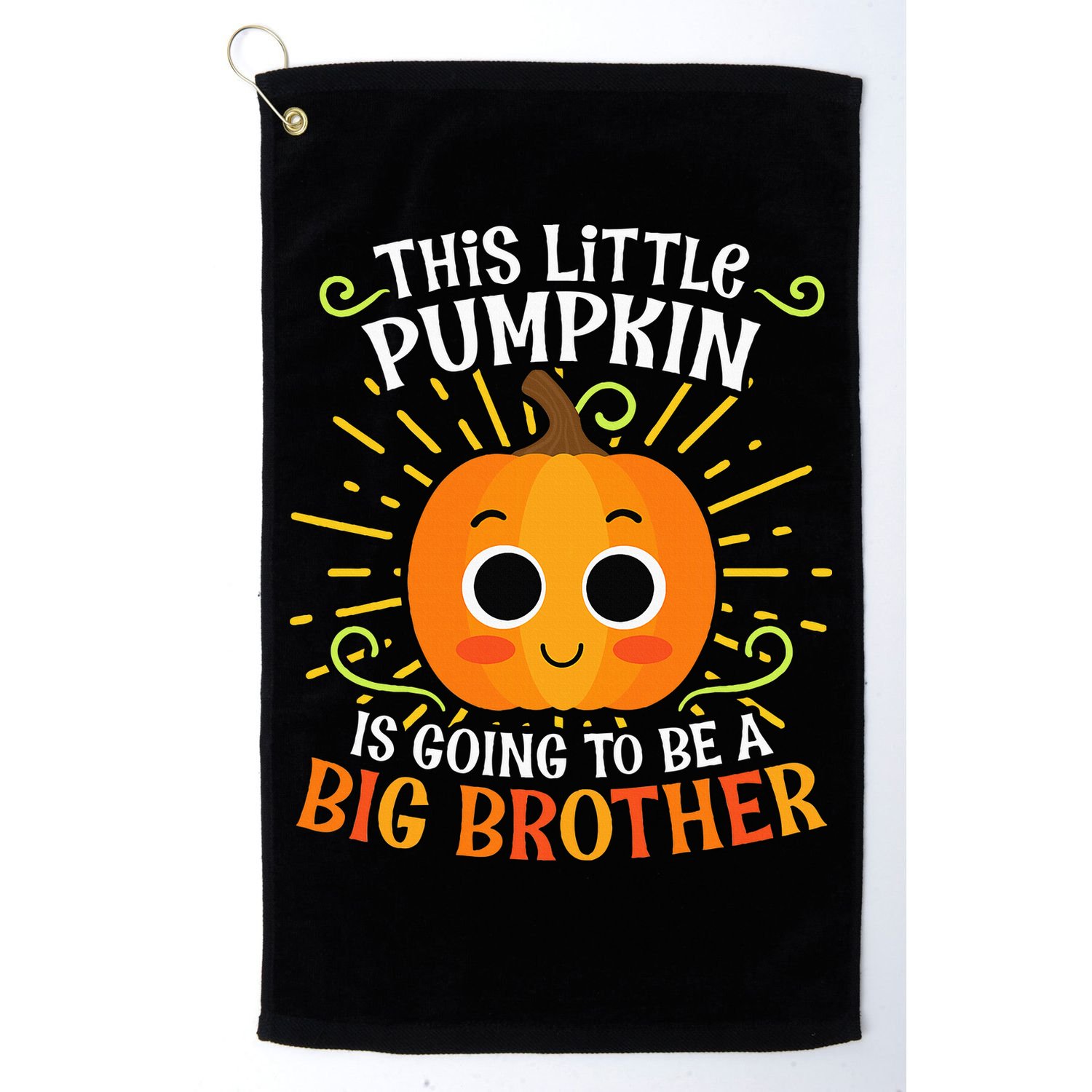 Big Brother Cute Thanksgiving Pumpkin Pregnancy Announcement Golf Towel