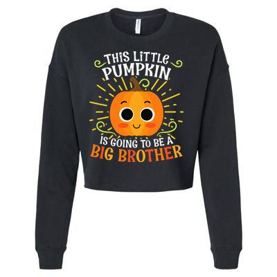 Big Brother Cute Thanksgiving Pumpkin Pregnancy Announcement Cropped Pullover Crew