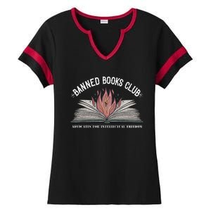 Banned Books Club Advocates For Intellectual Freedom Ladies Halftime Notch Neck Tee