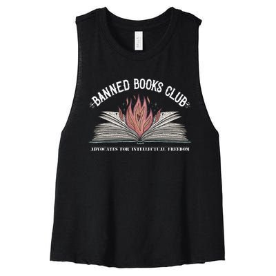 Banned Books Club Advocates For Intellectual Freedom Women's Racerback Cropped Tank