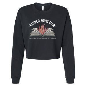 Banned Books Club Advocates For Intellectual Freedom Cropped Pullover Crew