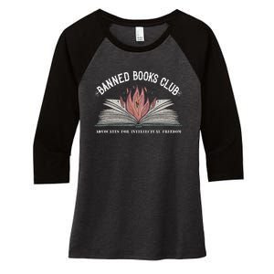 Banned Books Club Advocates For Intellectual Freedom Women's Tri-Blend 3/4-Sleeve Raglan Shirt