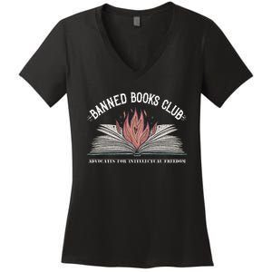 Banned Books Club Advocates For Intellectual Freedom Women's V-Neck T-Shirt