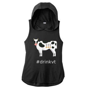 Beer Brew Cow Drinkvt Ladies PosiCharge Tri-Blend Wicking Draft Hoodie Tank