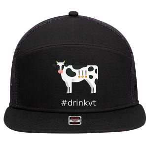 Beer Brew Cow Drinkvt 7 Panel Mesh Trucker Snapback Hat