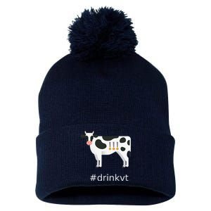 Beer Brew Cow Drinkvt Pom Pom 12in Knit Beanie