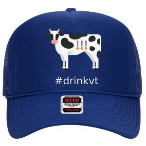 Beer Brew Cow Drinkvt High Crown Mesh Back Trucker Hat