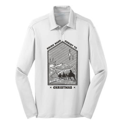 Bring Back Christ To Christmas Silk Touch Performance Long Sleeve Polo