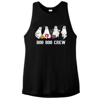 Boo Boo Crew Nurse Funny Ghost Halloween Nursing Ladies PosiCharge Tri-Blend Wicking Tank