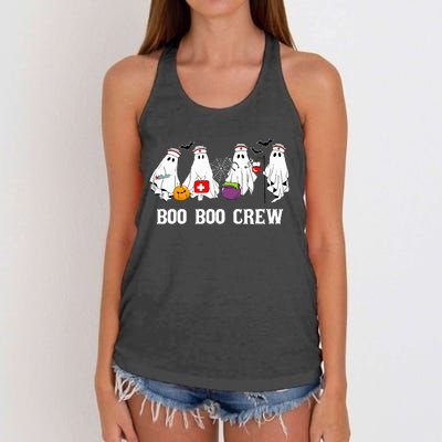 Boo Boo Crew Nurse Funny Ghost Halloween Nursing Women's Knotted Racerback Tank