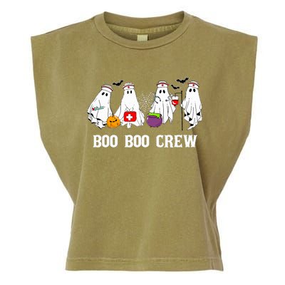 Boo Boo Crew Nurse Funny Ghost Halloween Nursing Garment-Dyed Women's Muscle Tee