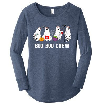 Boo Boo Crew Nurse Funny Ghost Halloween Nursing Women's Perfect Tri Tunic Long Sleeve Shirt