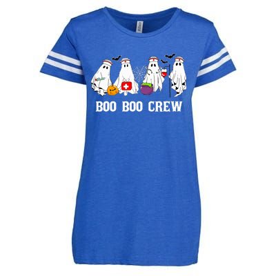 Boo Boo Crew Nurse Funny Ghost Halloween Nursing Enza Ladies Jersey Football T-Shirt