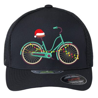 Bike Bicycle Christmas Santa Hat Xmas Flexfit Unipanel Trucker Cap