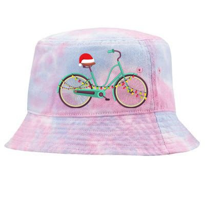 Bike Bicycle Christmas Santa Hat Xmas Tie-Dyed Bucket Hat