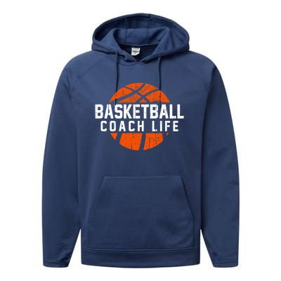 Basketballer Basketball Coaches Cute Gift Basketball Coach Life Funny Gift Performance Fleece Hoodie