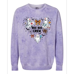 Boo Boo Crew Ghost Nurse Halloween Colorblast Crewneck Sweatshirt