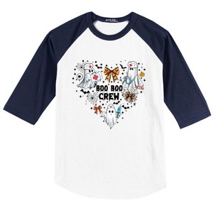 Boo Boo Crew Ghost Nurse Halloween Baseball Sleeve Shirt