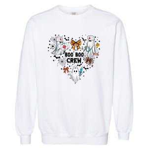 Boo Boo Crew Ghost Nurse Halloween Garment-Dyed Sweatshirt