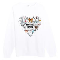 Boo Boo Crew Ghost Nurse Halloween Premium Crewneck Sweatshirt