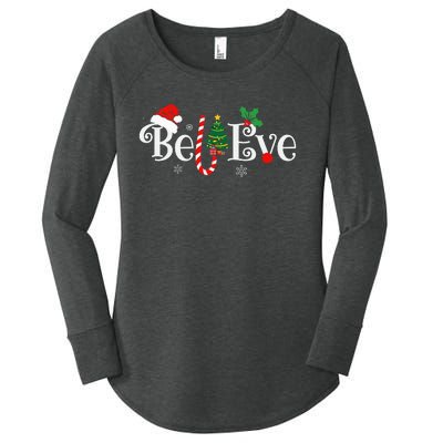 BEST BELIEVE CHRISTMAS PAJAMA EVER Xmas Family Funny Women's Perfect Tri Tunic Long Sleeve Shirt