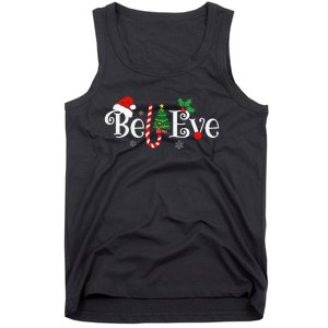 BEST BELIEVE CHRISTMAS PAJAMA EVER Xmas Family Funny Tank Top