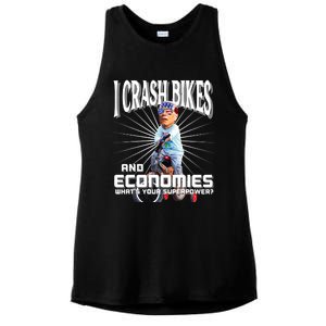 Biden Bicycle Crash Bike Wreck Usa Ridin With Biden Falling Ladies PosiCharge Tri-Blend Wicking Tank