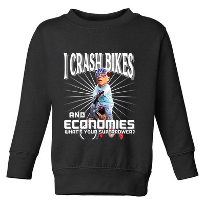 Biden Bicycle Crash Bike Wreck Usa Ridin With Biden Falling Toddler Sweatshirt