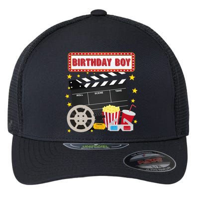 Birthday Boy Crew Movie Night Theme Matching Party Flexfit Unipanel Trucker Cap