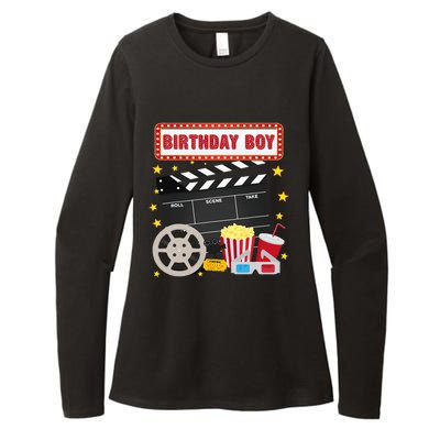 Birthday Boy Crew Movie Night Theme Matching Party Womens CVC Long Sleeve Shirt