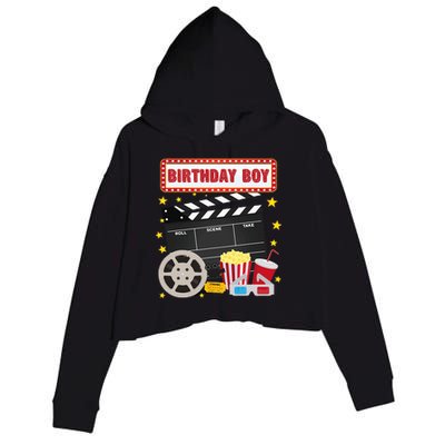 Birthday Boy Crew Movie Night Theme Matching Party Crop Fleece Hoodie