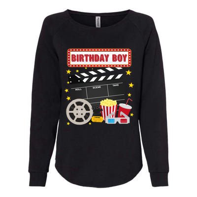 Birthday Boy Crew Movie Night Theme Matching Party Womens California Wash Sweatshirt