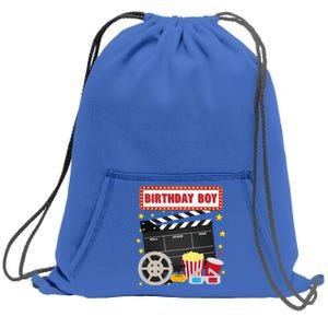 Birthday Boy Crew Movie Night Theme Matching Party Sweatshirt Cinch Pack Bag