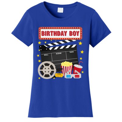 Birthday Boy Crew Movie Night Theme Matching Party Women's T-Shirt