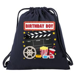 Birthday Boy Crew Movie Night Theme Matching Party Drawstring Bag