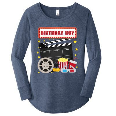 Birthday Boy Crew Movie Night Theme Matching Party Women's Perfect Tri Tunic Long Sleeve Shirt