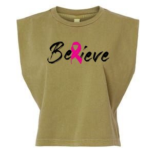 Believe Breast Cancer Awareness Month Garment-Dyed Women's Muscle Tee