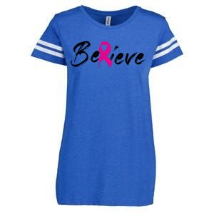 Believe Breast Cancer Awareness Month Enza Ladies Jersey Football T-Shirt