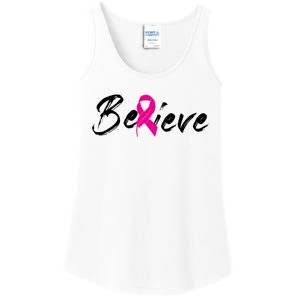 Believe Breast Cancer Awareness Month Ladies Essential Tank