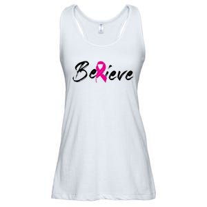 Believe Breast Cancer Awareness Month Ladies Essential Flowy Tank