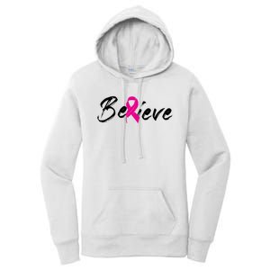 Believe Breast Cancer Awareness Month Women's Pullover Hoodie