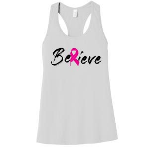 Believe Breast Cancer Awareness Month Women's Racerback Tank