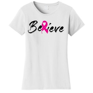 Believe Breast Cancer Awareness Month Women's T-Shirt