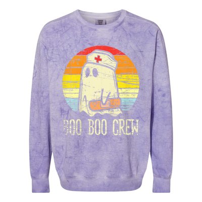 Boo Boo Crew Nurse Halloween Nurses Rn Ghost Cute Gift Colorblast Crewneck Sweatshirt