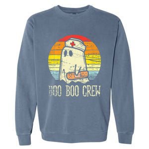 Boo Boo Crew Nurse Halloween Nurses Rn Ghost Cute Gift Garment-Dyed Sweatshirt