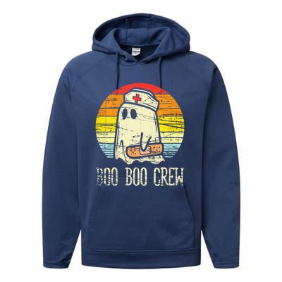 Boo Boo Crew Nurse Halloween Nurses Rn Ghost Cute Gift Performance Fleece Hoodie