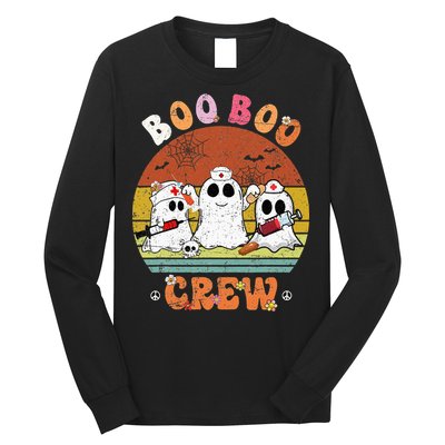 Boo Boo Crew Nurse Ghost Funny Halloween Costume Matching Long Sleeve Shirt